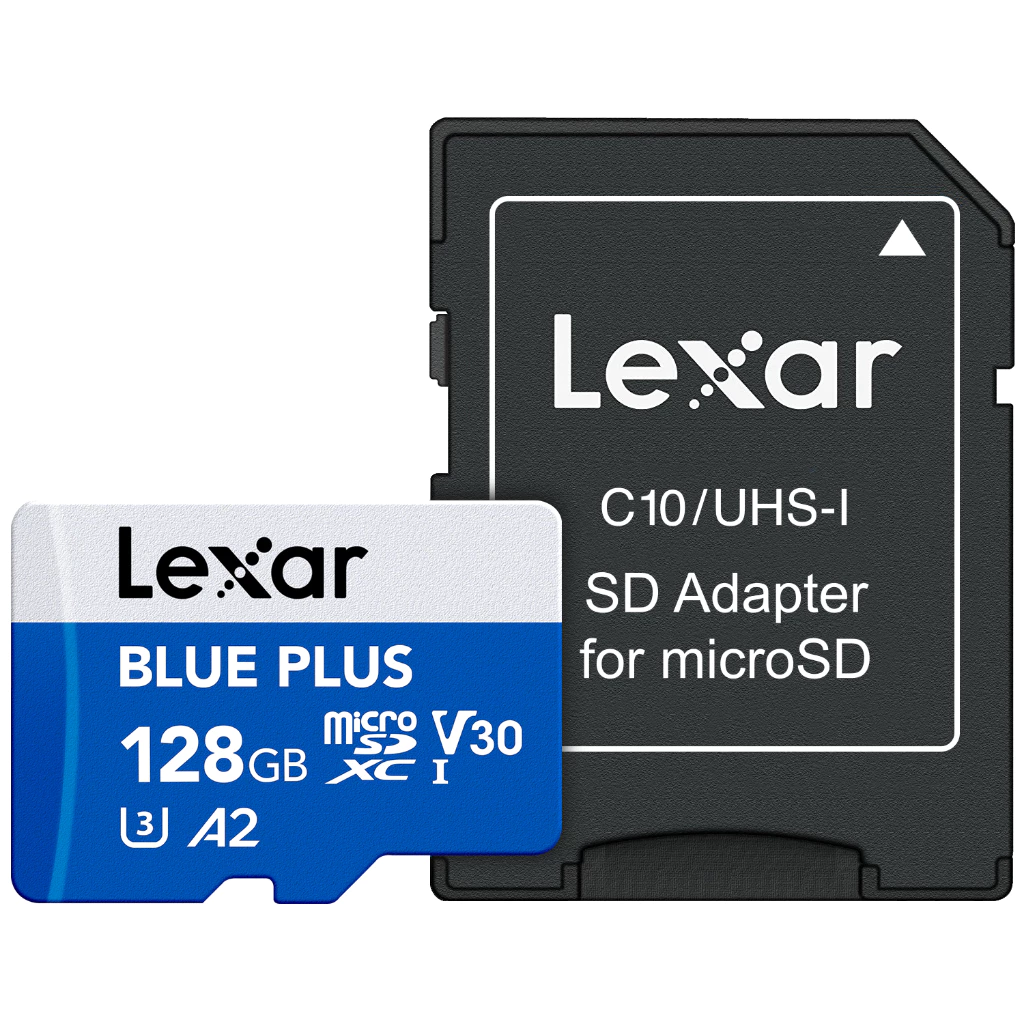 Lexar Micro SDXC BLUE PLUS UHS-I Class 10 U3 Up to 170MB:s With Adapter - 128GB 2.webp