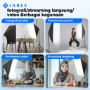 INBEX Softbox Kit Lighting Konten Kreator Ring light Lampu Studio vlog Live Streaming Video 3 Warna 3000K 6000k 50x70cm