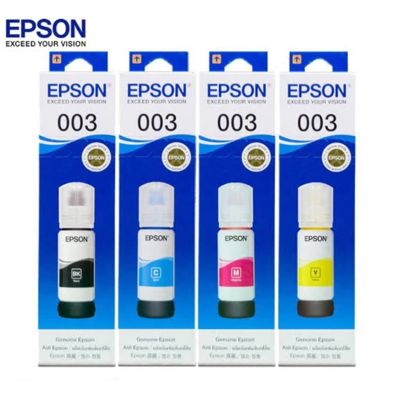 Paket 1 Set Tinta Epson 003 Original untuk L1110 L3110 L3101 L3110 L3210 L3150 L3250 L5190