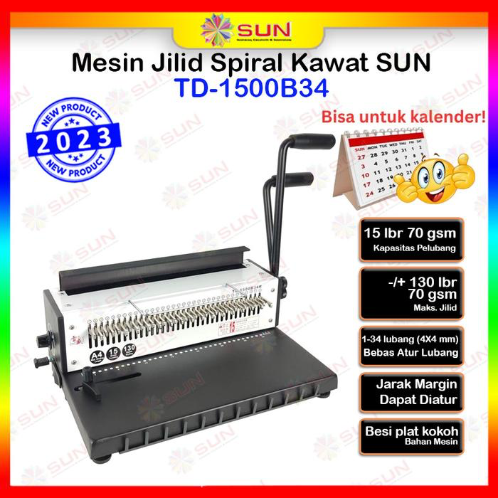 Mesin Jilid Spiral Kawat A4 TD-1231 - TD1500B34 Kotak
